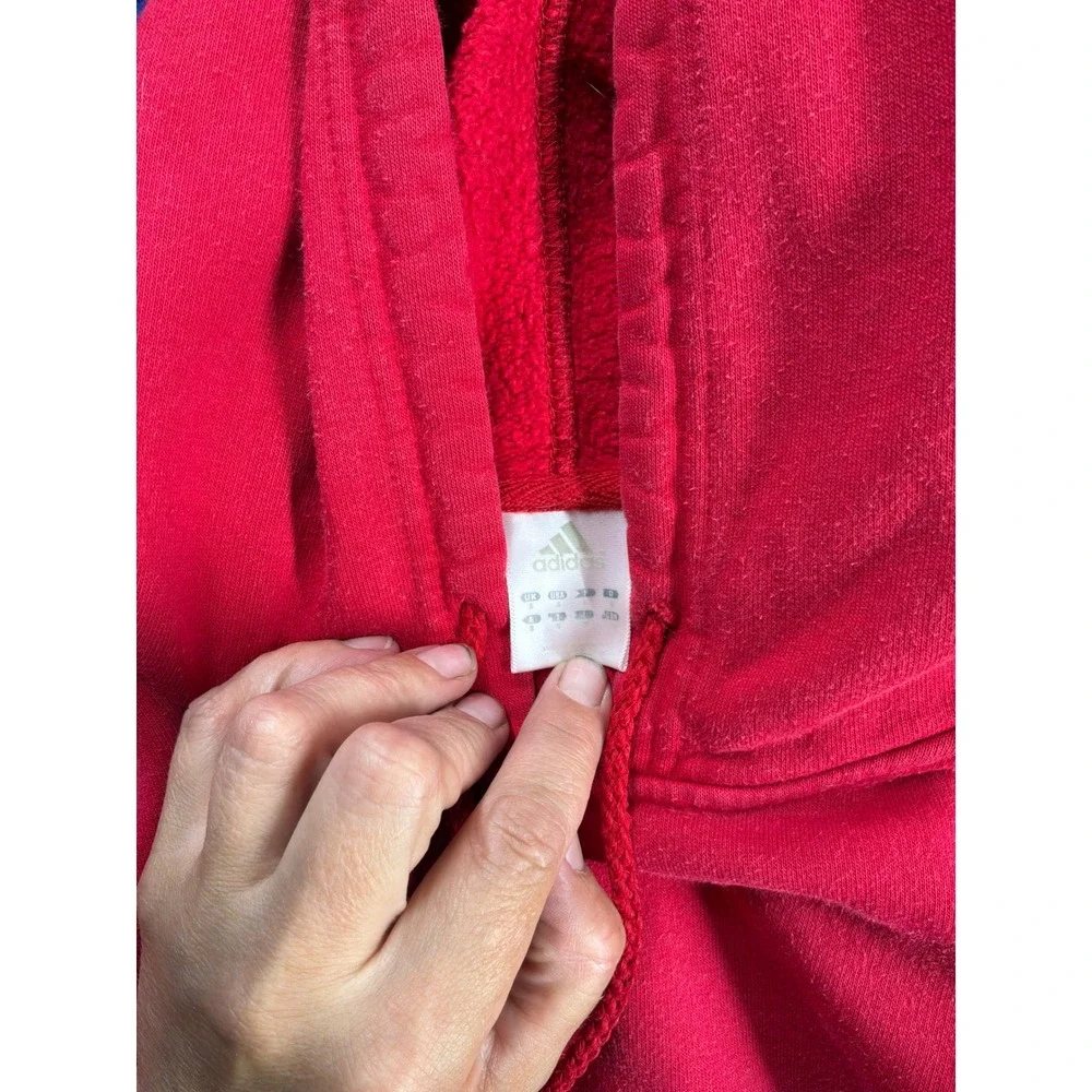 Gorpcore Mens Adidas Wisconsin Badgers Hoodie Small Red